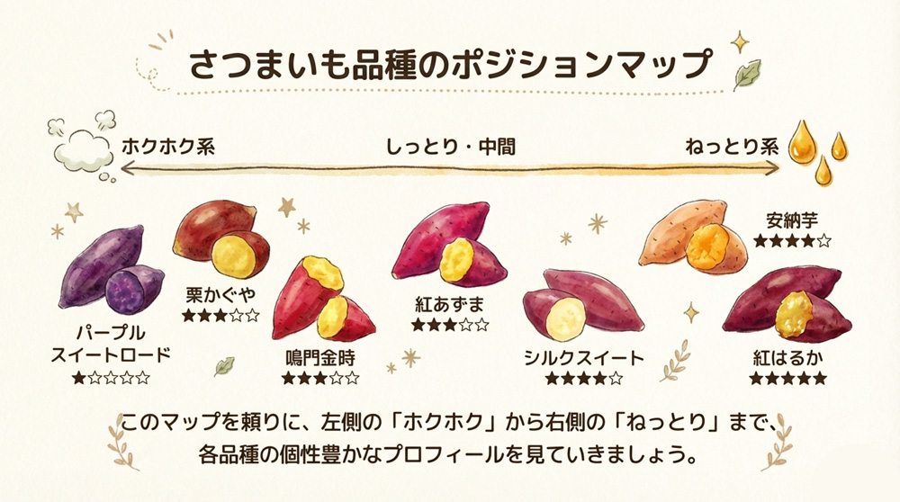 サツマイモ品種の特徴比較