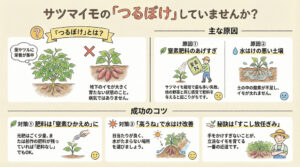 サツマイモ栽培の「つるぼけ」の原因と対策を徹底解説