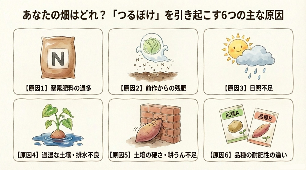 つるぼけの主な原因