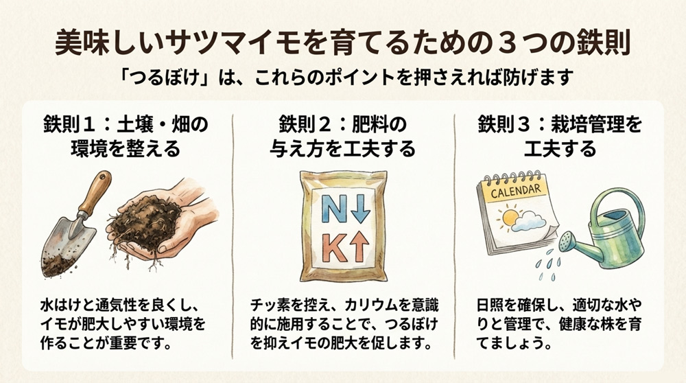 つるぼけを防ぐための対策と栽培のコツ