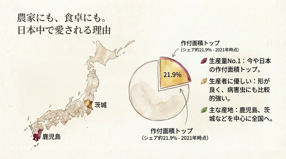紅はるかの主な産地