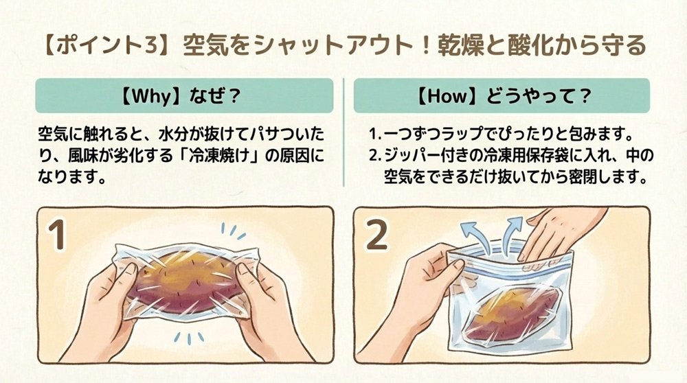 【ポイント3】密封して乾燥・酸化を防ぐ