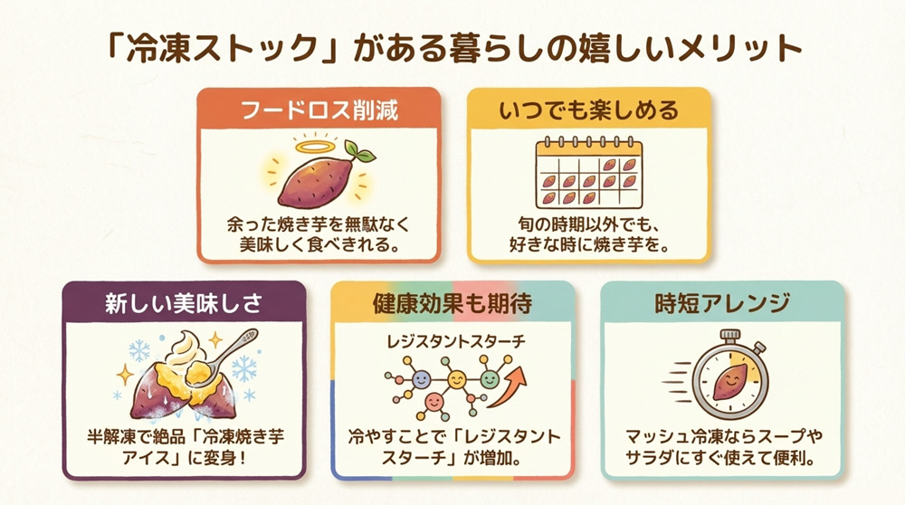 焼き芋を冷凍保存するメリット