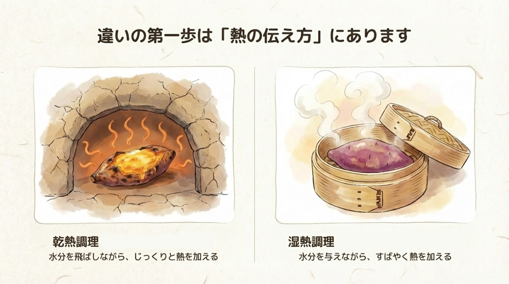 調理方法の違い 「乾熱調理」と「湿熱調理」