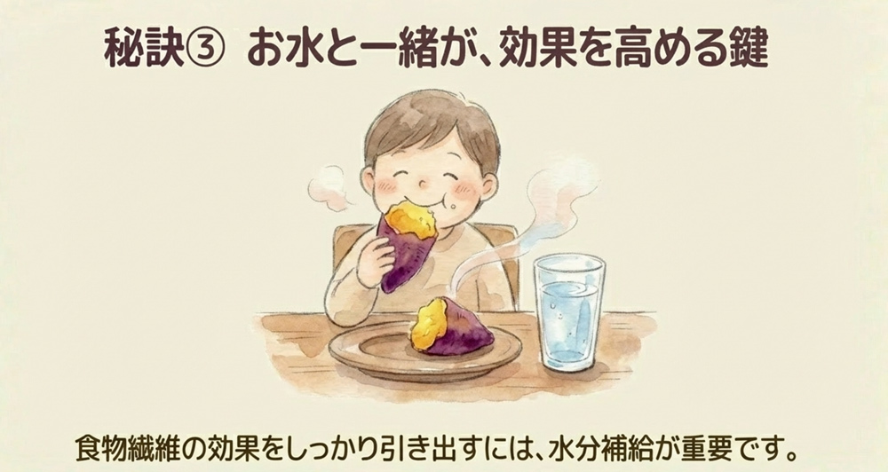 十分な水分と一緒に摂る