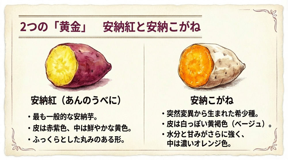 「安納紅」と「安納こがね」