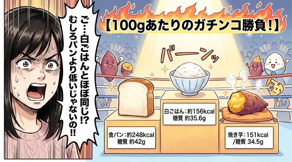ごはん・パンとカロリーを比較