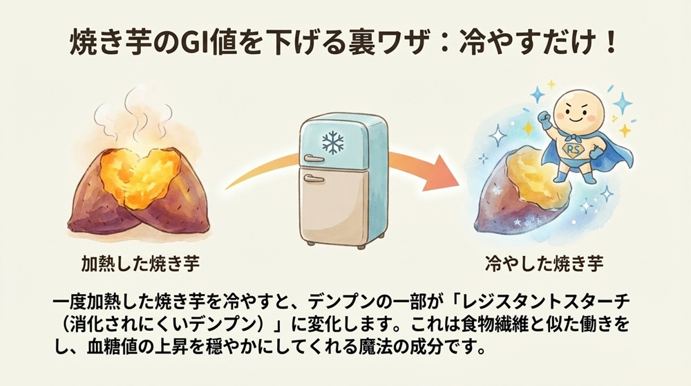 焼き芋のGI値を下げる裏ワザ!「冷やす」だけで生まれる魔法の成分