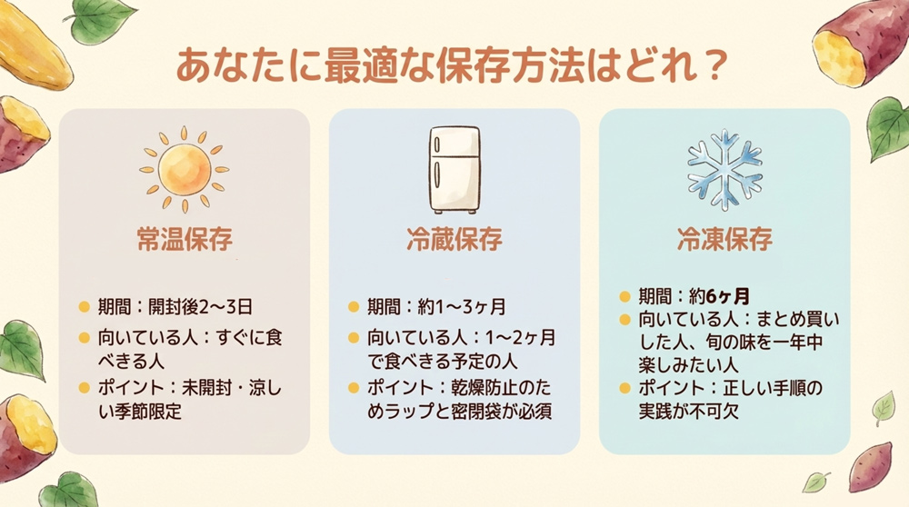冷凍・冷蔵・常温、最適な保存方法はどれ?