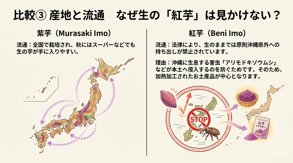 産地・流通の違い