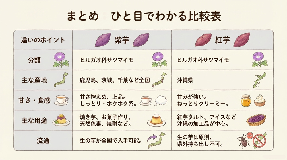 紫芋と紅芋の違い