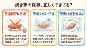 焼き芋の日持ちはどれくらい?
