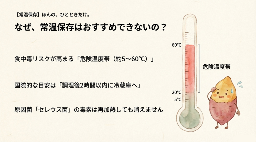 焼き芋を常温で保存する場合の注意点