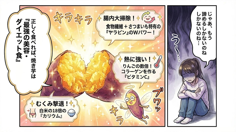 それでも焼き芋を勧める理由「ダイエットと美容に嬉しい栄養の宝庫」