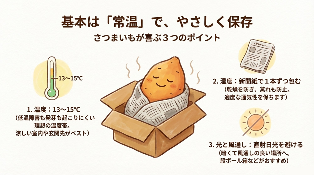 さつまいもを長持ちさせる正しい保存方法