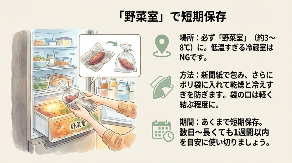 夏場や暖房時の「野菜室」での保存