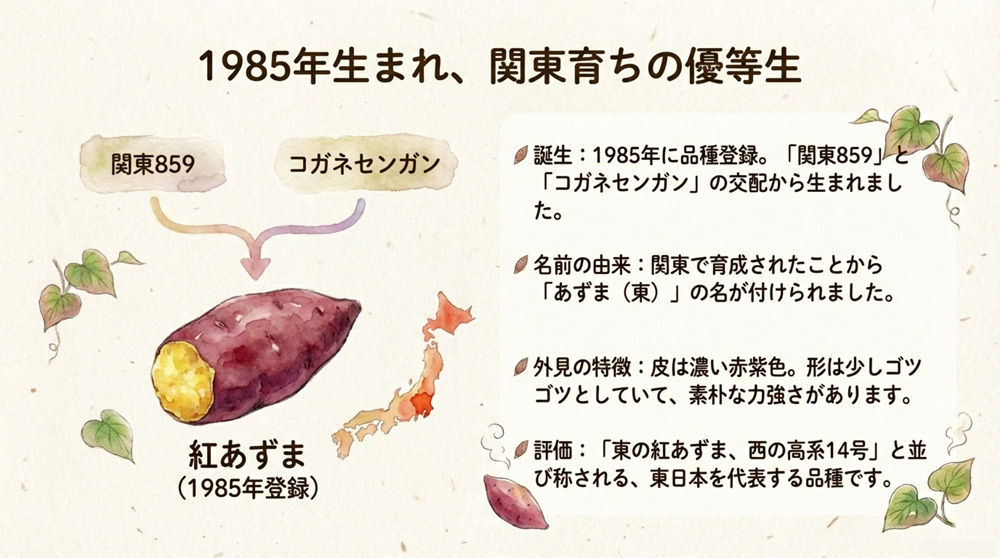 紅あずまは品種登録が1985年のサツマイモ品種