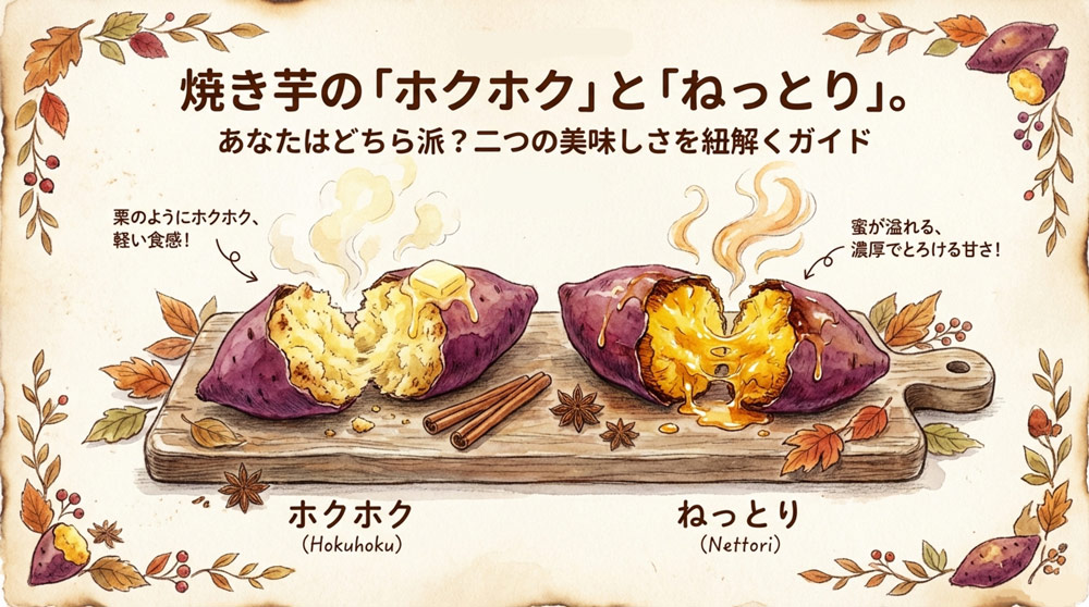 焼き芋の「ホクホク系」と「ねっとり系」の違いとは