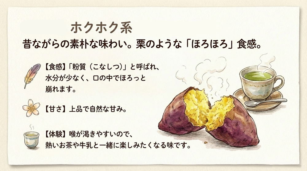 「ホクホク系」の焼き芋の特徴