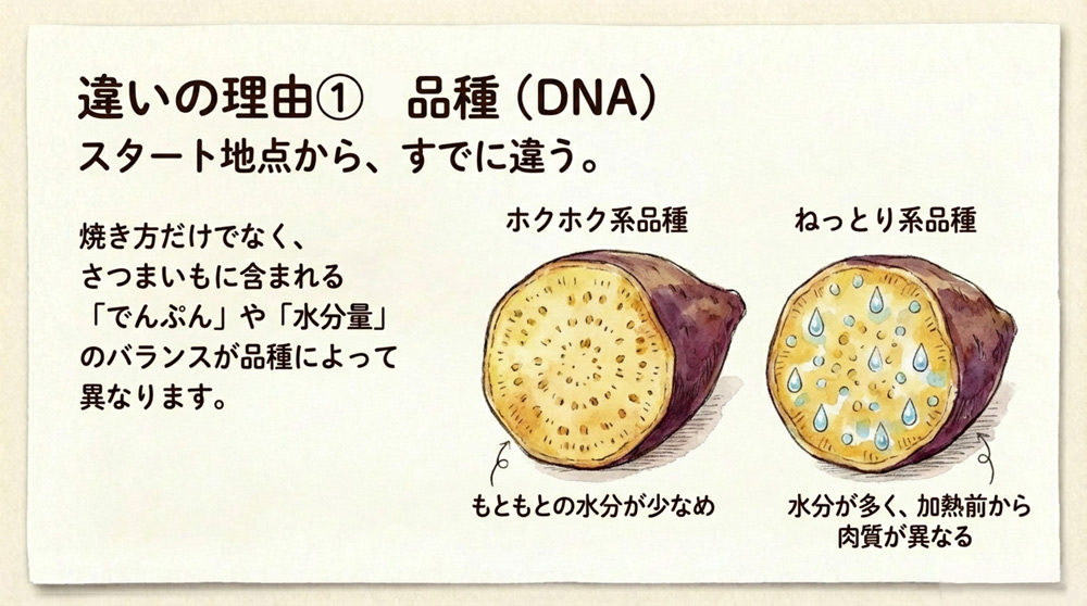 品種によるでんぷん質の違い