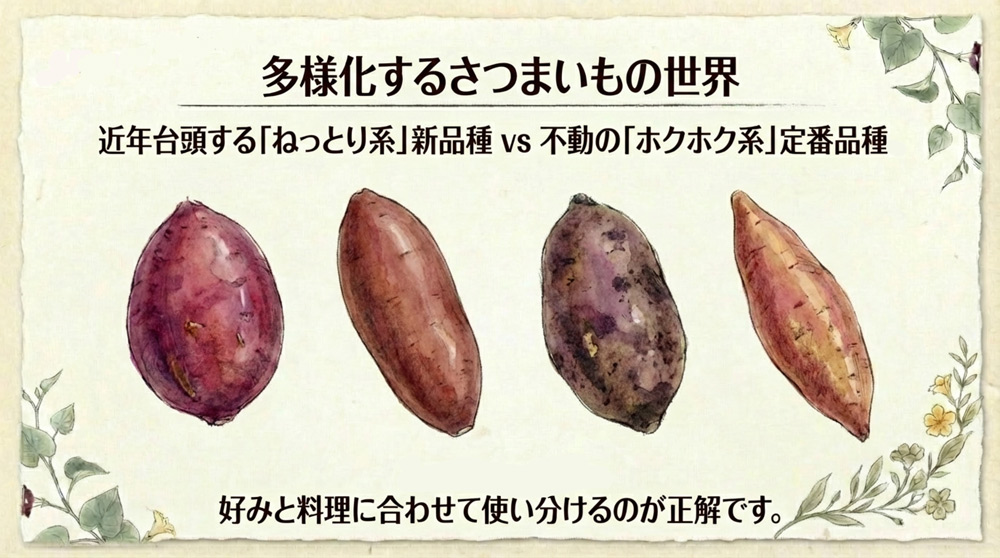 鳴門金時と他の人気さつまいも品種の違い