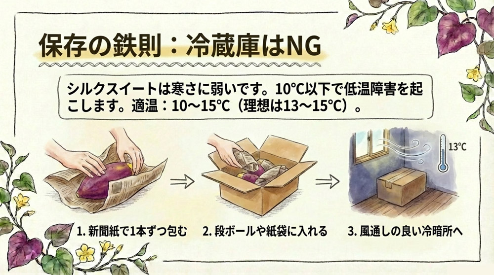 シルクスイートの保存方法