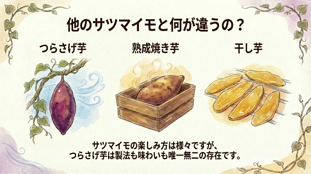 つらさげ芋と他の芋・干し芋との違い