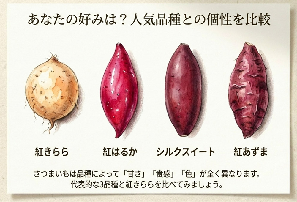 「紅きらら」と他品種の比較