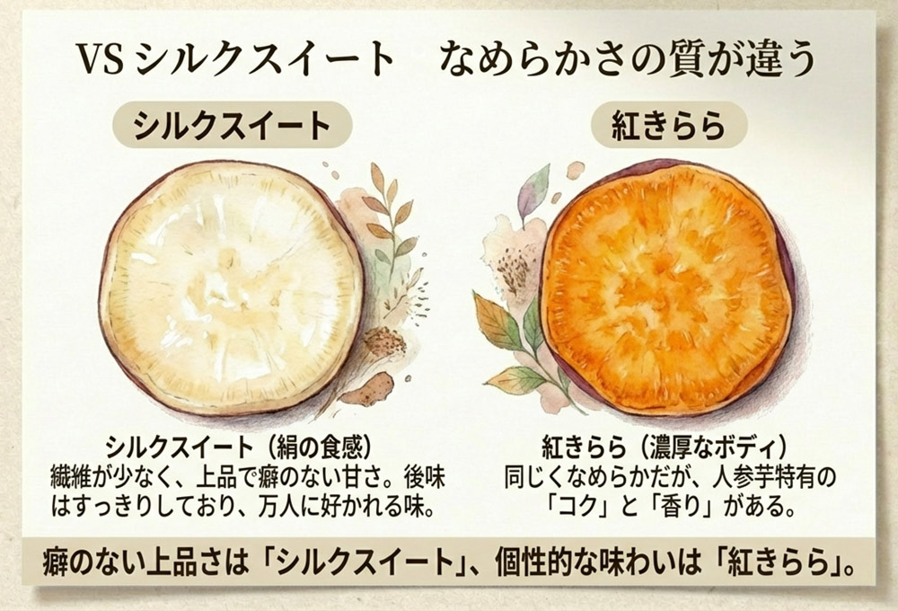 「紅きらら」と「シルクスイート」の違い