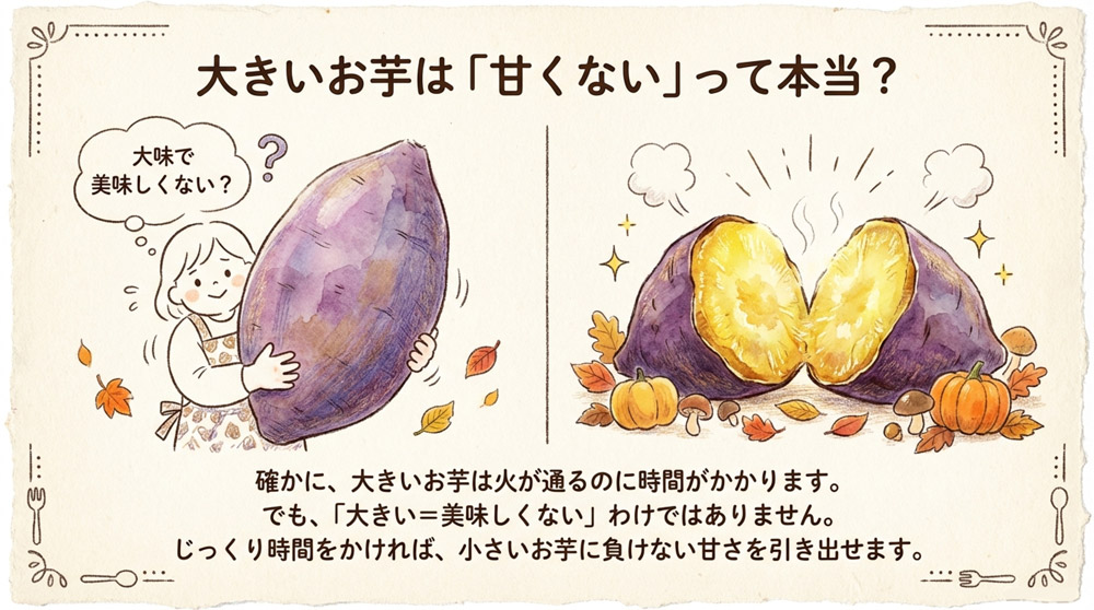 大きいさつまいもは焼き芋に向かない?