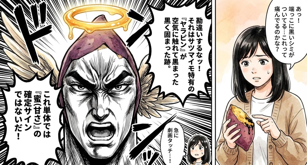 黒い樹脂状のシミ