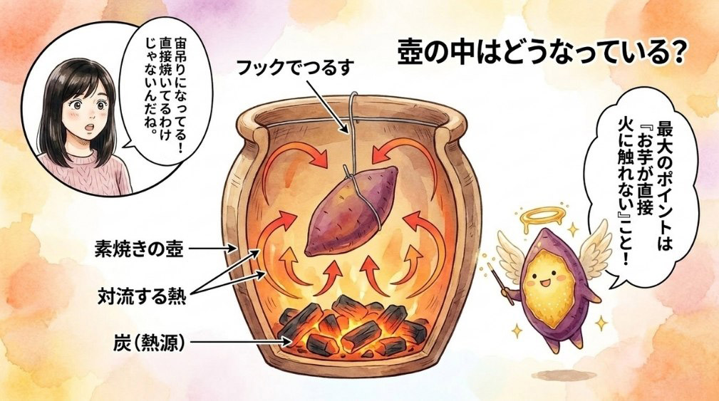 壺・熱源・つるし方の基本構造