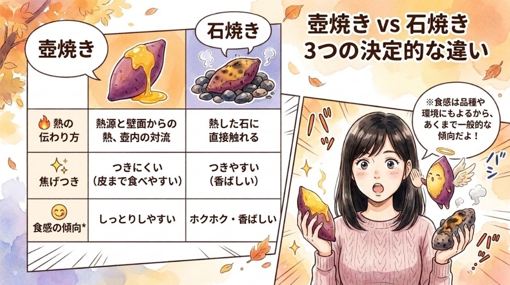 壺焼き芋と石焼き芋の違い3つ