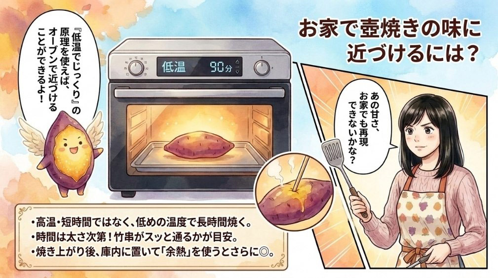 家庭で壺焼き芋に近づけるには