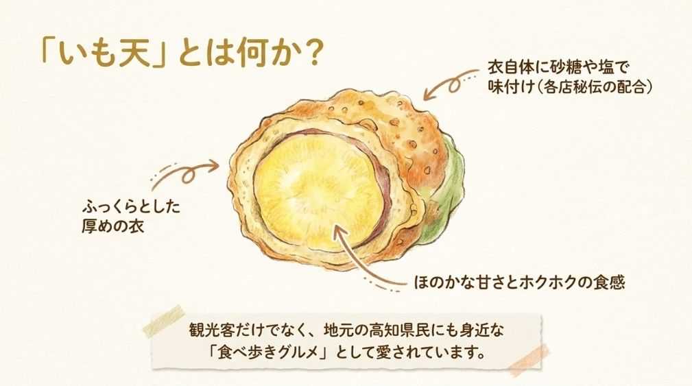 高知のいも天とは?衣に味がついたさつまいもの天ぷら